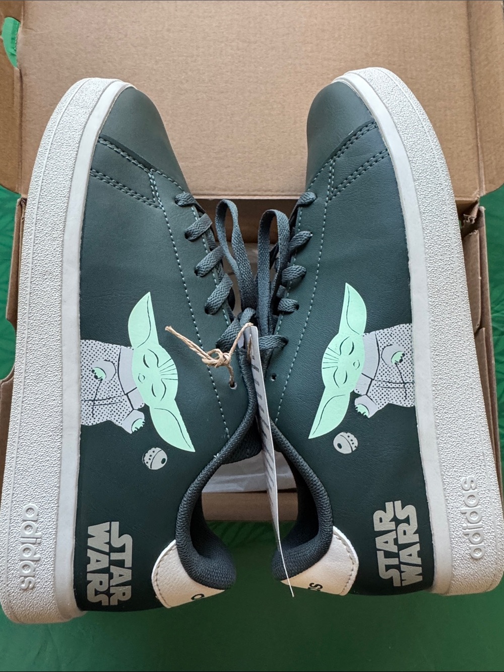 adidas Black Sneakers with Green Grogu Graphic